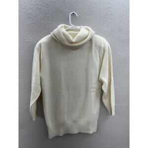 Wainscoll Womens Sweater Size Medium Cream Long Sleeve Turtleneck Knit Vintage
